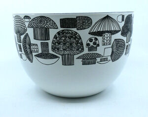 VTG MCM Mushroom "Tatti" Enamel 1960’s Mixing Bowl Kaj Franck 8.25" OG Sticker